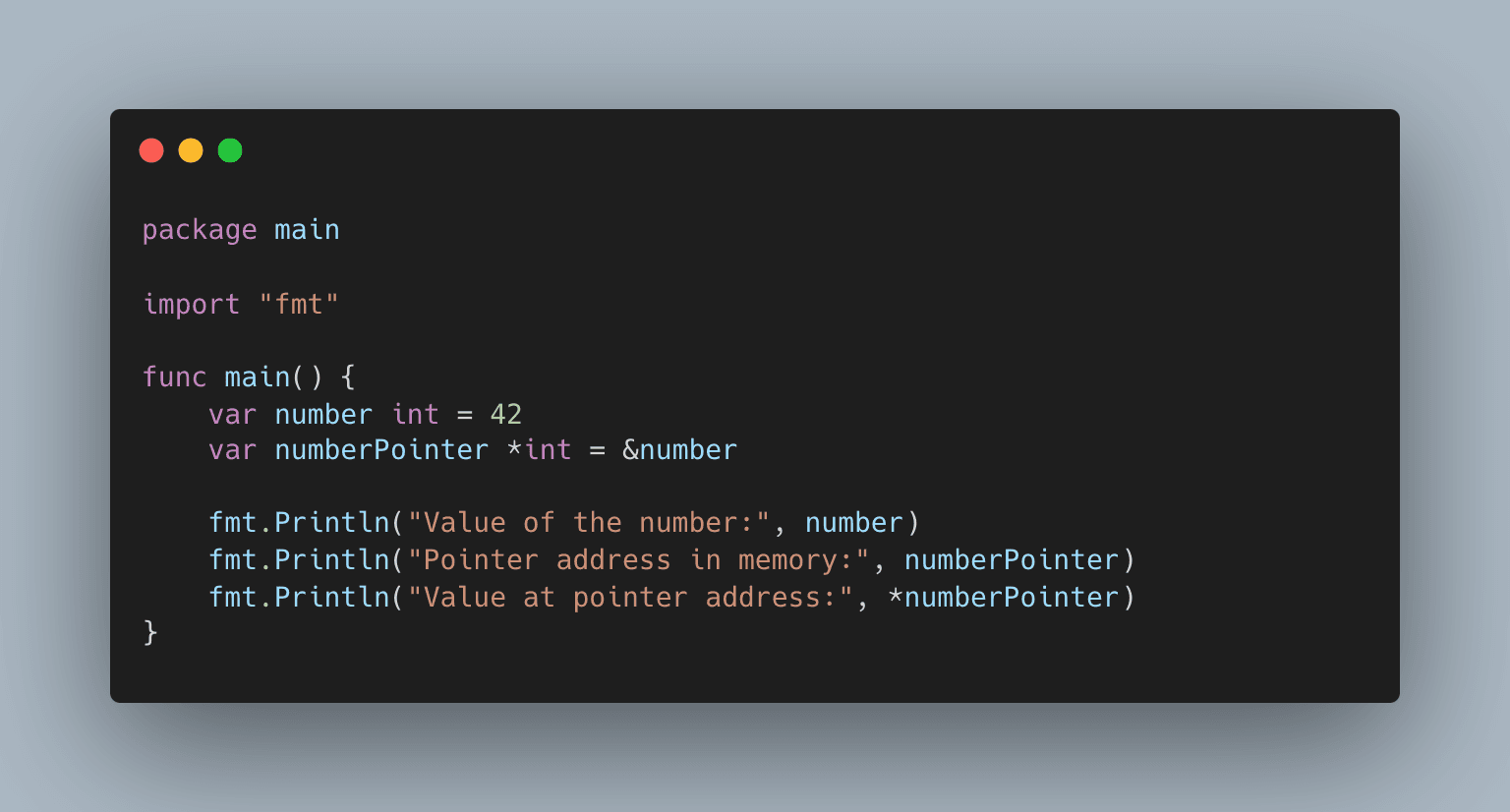 Pointers Go Code